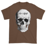 chestnut T-Shirt with large white Skull Graphic.